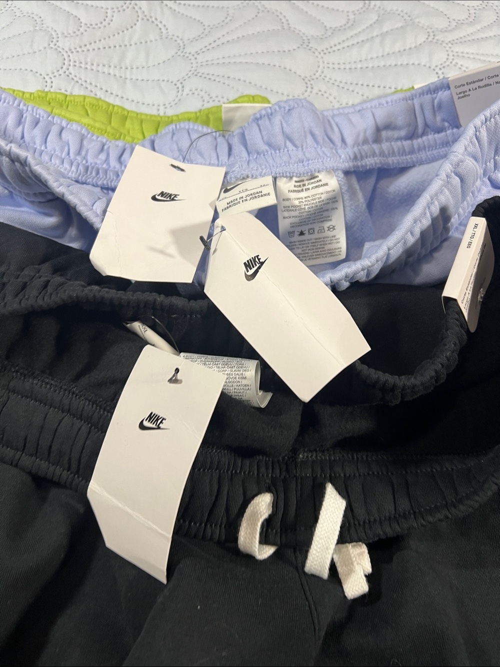 Nike men’s ' Shorts in Black, Light Blue, Lime Green with White Swoosh Size XXL - Picture 5 of 6